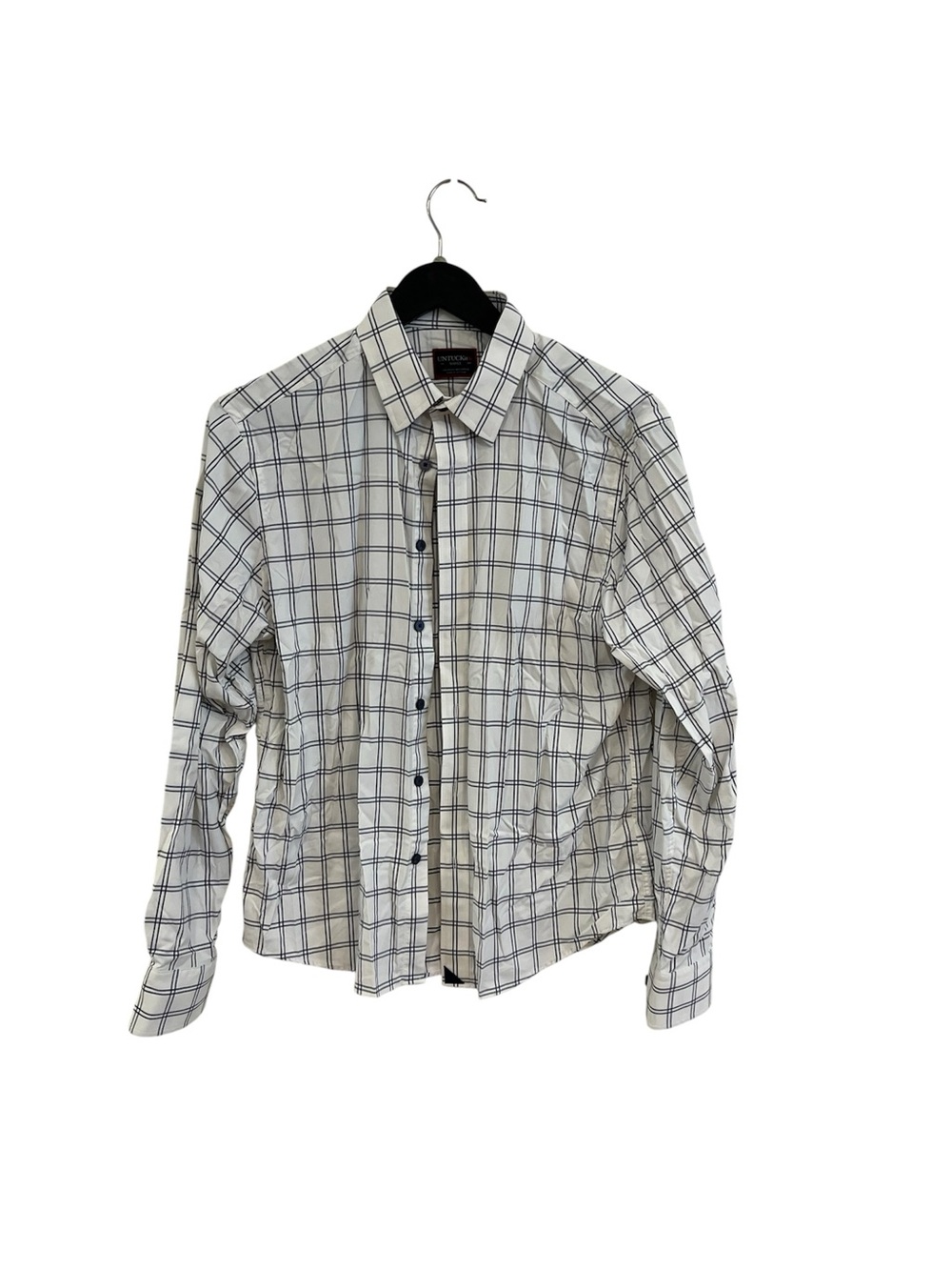 UNTUCKit White gray Button-Down Shirt  Windowpane